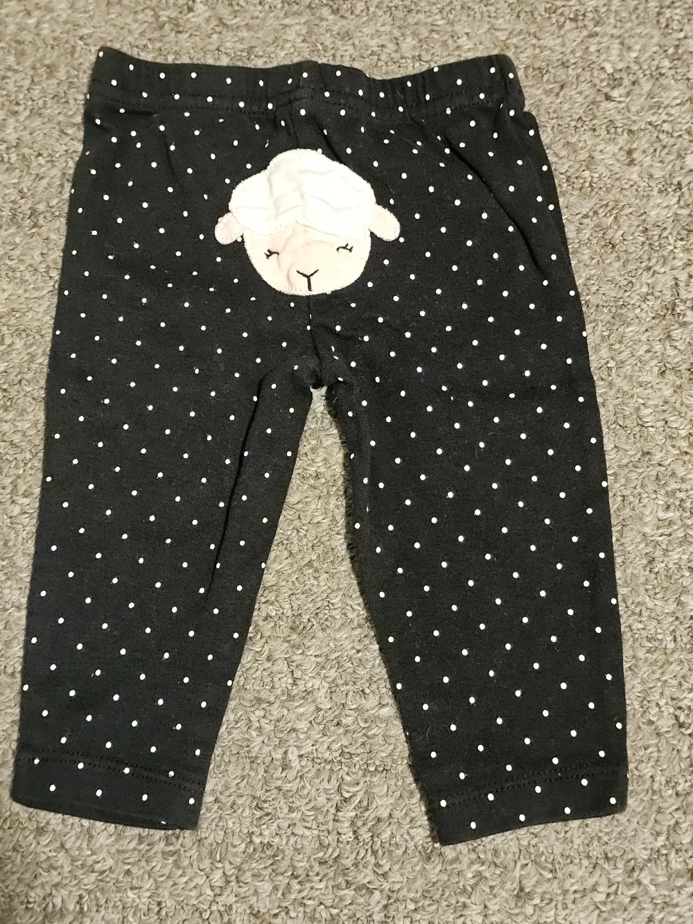 6month Baby 3-Pack Bottoms - Pink, Black Polka Dot & White